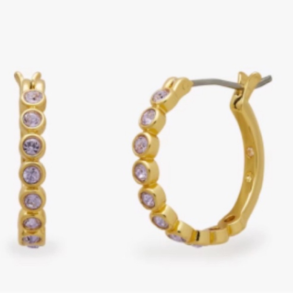 BNWT kate spade Gold Circle Huggies Earrings